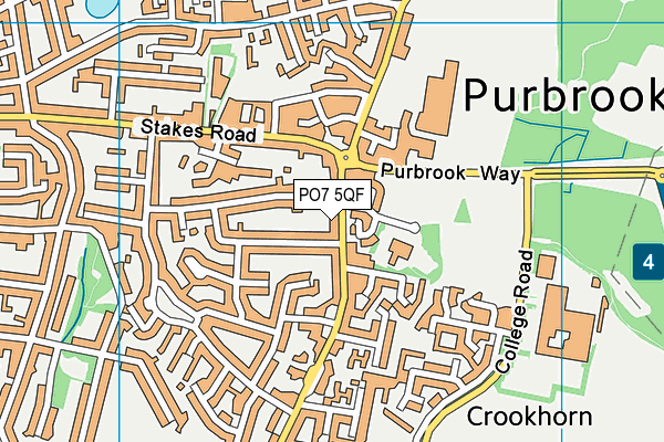 PO7 5QF map - OS VectorMap District (Ordnance Survey)