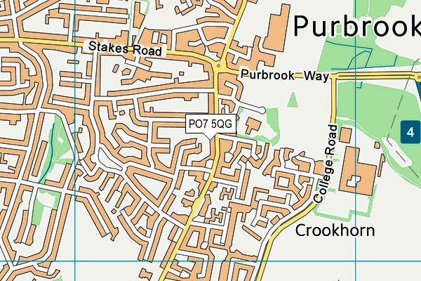PO7 5QG map - OS VectorMap District (Ordnance Survey)