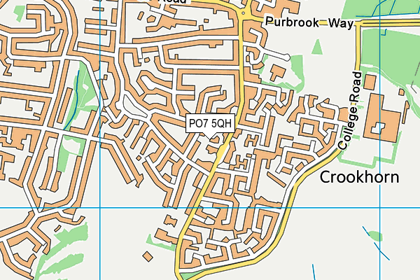 PO7 5QH map - OS VectorMap District (Ordnance Survey)
