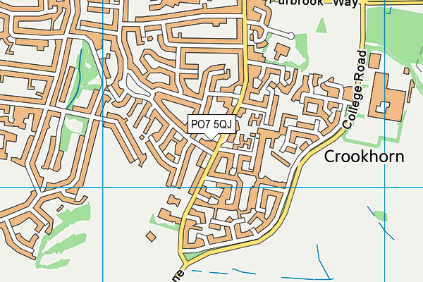 PO7 5QJ map - OS VectorMap District (Ordnance Survey)