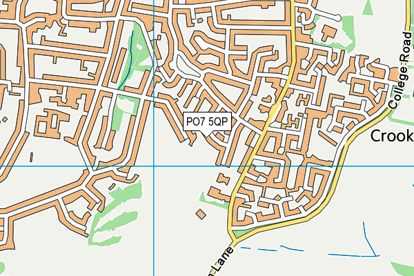 PO7 5QP map - OS VectorMap District (Ordnance Survey)