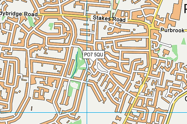 PO7 5QU map - OS VectorMap District (Ordnance Survey)