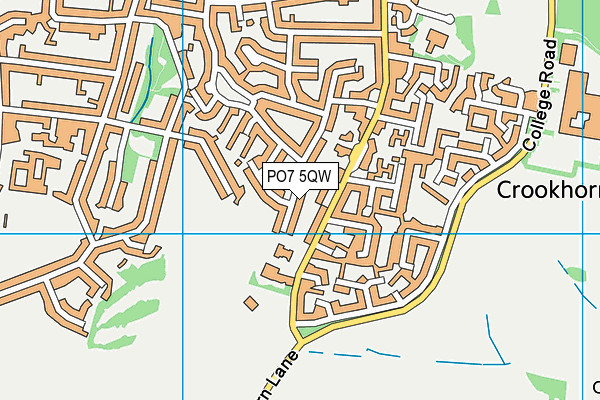 PO7 5QW map - OS VectorMap District (Ordnance Survey)