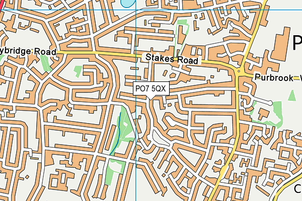 PO7 5QX map - OS VectorMap District (Ordnance Survey)