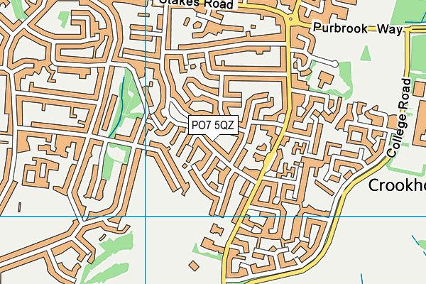 PO7 5QZ map - OS VectorMap District (Ordnance Survey)