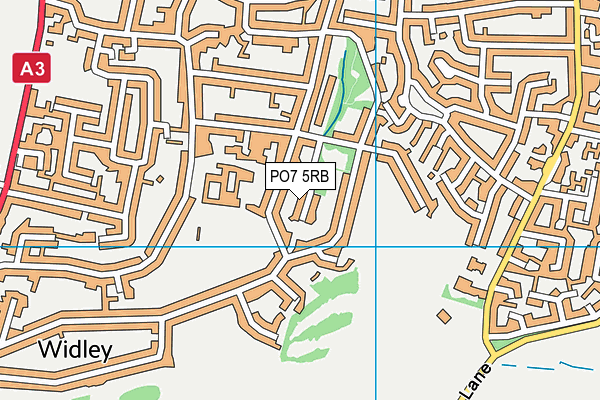 PO7 5RB map - OS VectorMap District (Ordnance Survey)