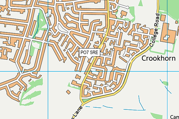 PO7 5RE map - OS VectorMap District (Ordnance Survey)