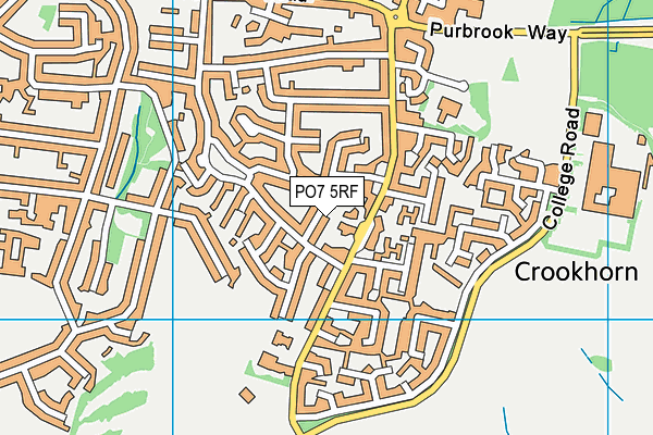 PO7 5RF map - OS VectorMap District (Ordnance Survey)