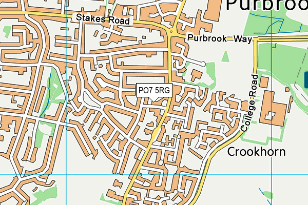 PO7 5RG map - OS VectorMap District (Ordnance Survey)