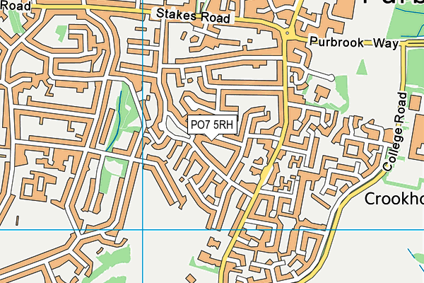 PO7 5RH map - OS VectorMap District (Ordnance Survey)