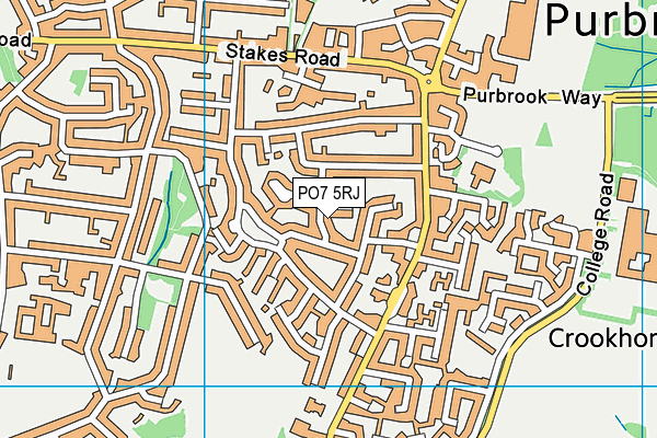 PO7 5RJ map - OS VectorMap District (Ordnance Survey)