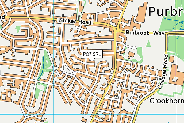 PO7 5RL map - OS VectorMap District (Ordnance Survey)