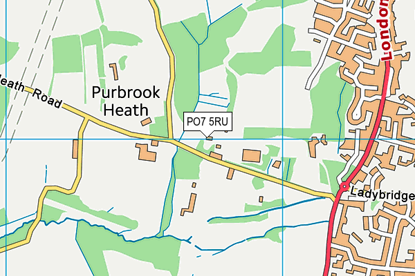 Purbrook Heath map (PO7 5RU) - OS VectorMap District (Ordnance Survey)