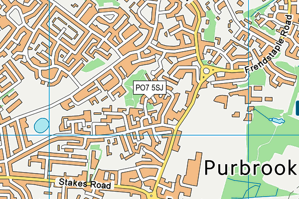 PO7 5SJ map - OS VectorMap District (Ordnance Survey)