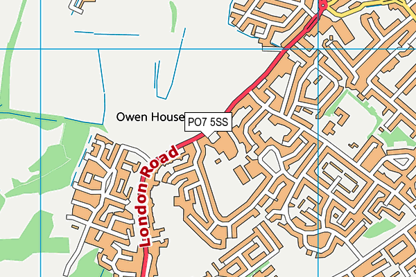 PO7 5SS map - OS VectorMap District (Ordnance Survey)
