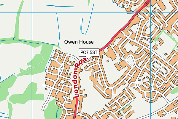 PO7 5ST map - OS VectorMap District (Ordnance Survey)