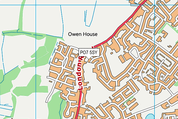 PO7 5SY map - OS VectorMap District (Ordnance Survey)