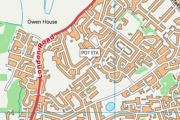 PO7 5TA map - OS VectorMap District (Ordnance Survey)