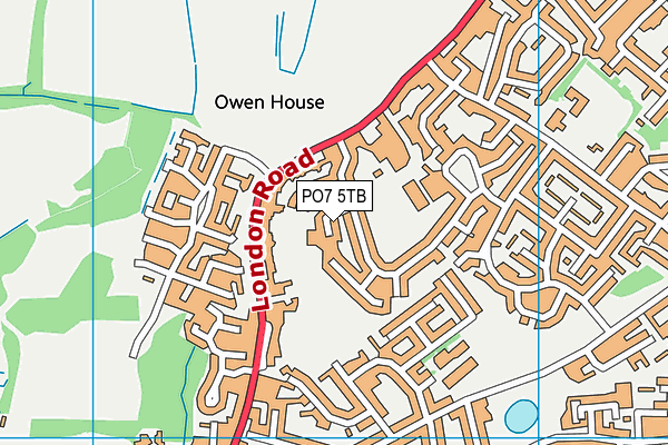 PO7 5TB map - OS VectorMap District (Ordnance Survey)