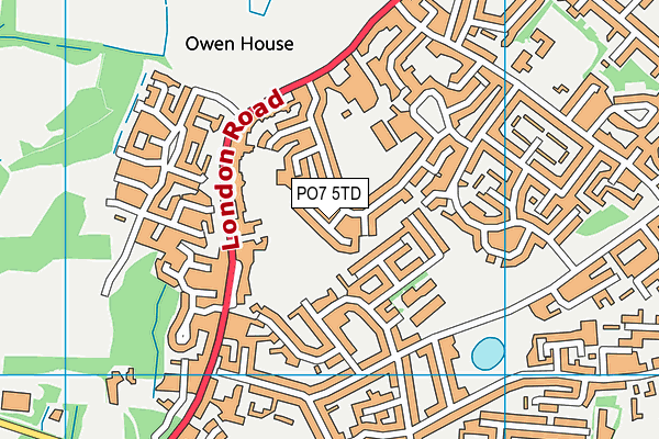PO7 5TD map - OS VectorMap District (Ordnance Survey)