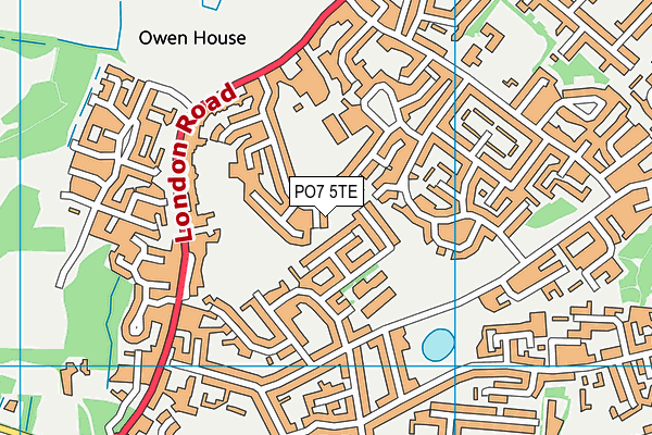 PO7 5TE map - OS VectorMap District (Ordnance Survey)