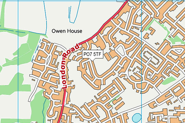 PO7 5TF map - OS VectorMap District (Ordnance Survey)