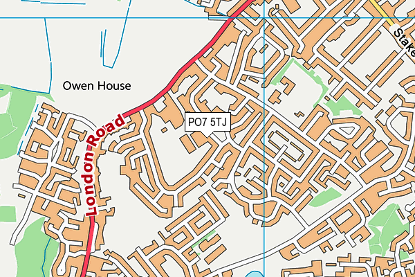 PO7 5TJ map - OS VectorMap District (Ordnance Survey)