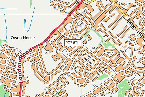 PO7 5TL map - OS VectorMap District (Ordnance Survey)