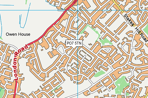 PO7 5TN map - OS VectorMap District (Ordnance Survey)