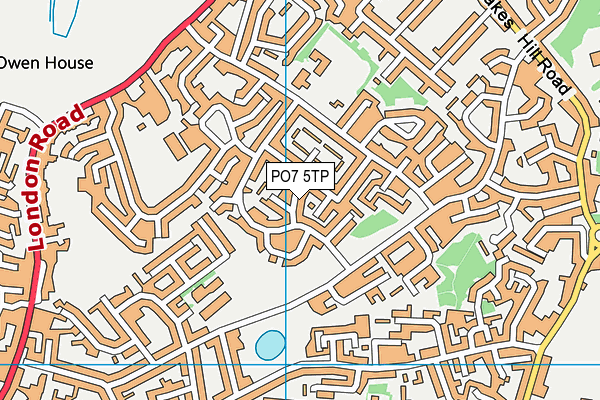 PO7 5TP map - OS VectorMap District (Ordnance Survey)