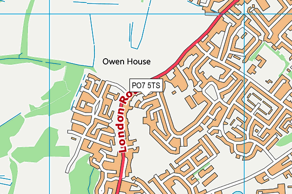 PO7 5TS map - OS VectorMap District (Ordnance Survey)