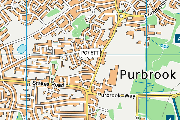 PO7 5TT map - OS VectorMap District (Ordnance Survey)
