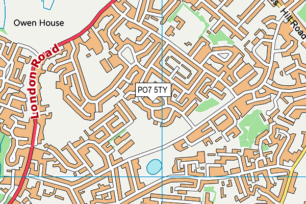 PO7 5TY map - OS VectorMap District (Ordnance Survey)