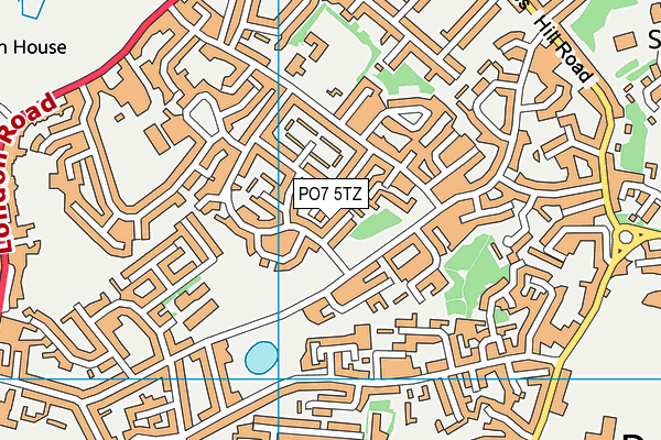 PO7 5TZ map - OS VectorMap District (Ordnance Survey)
