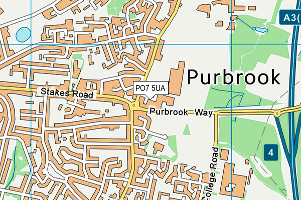 PO7 5UA map - OS VectorMap District (Ordnance Survey)