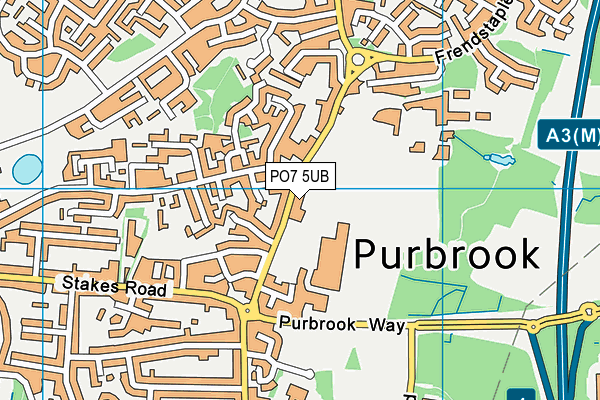 PO7 5UB map - OS VectorMap District (Ordnance Survey)