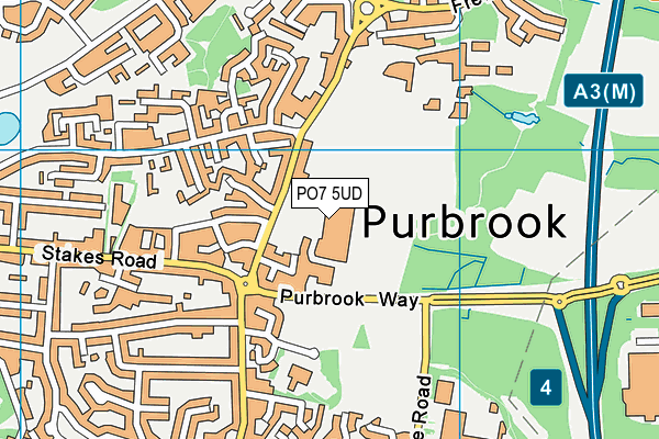 Crookhorn College map (PO7 5UD) - OS VectorMap District (Ordnance Survey)