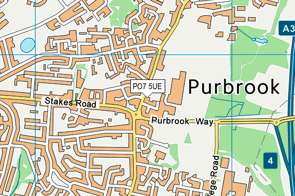 PO7 5UE map - OS VectorMap District (Ordnance Survey)