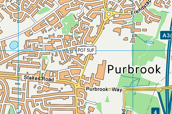 PO7 5UF map - OS VectorMap District (Ordnance Survey)