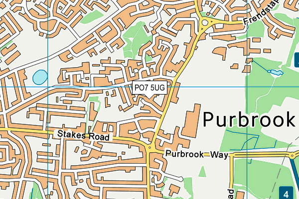 PO7 5UG map - OS VectorMap District (Ordnance Survey)