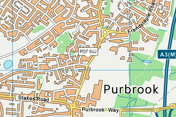 PO7 5UJ map - OS VectorMap District (Ordnance Survey)