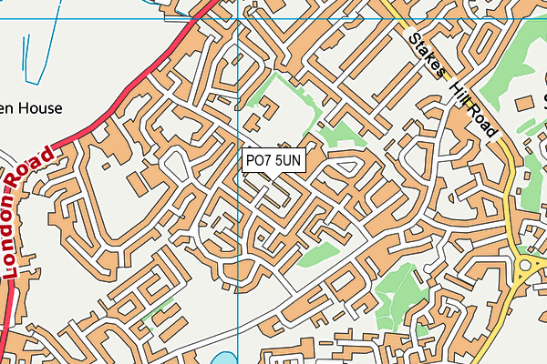 PO7 5UN map - OS VectorMap District (Ordnance Survey)