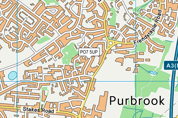 PO7 5UP map - OS VectorMap District (Ordnance Survey)