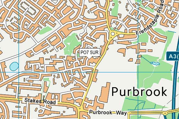 PO7 5UR map - OS VectorMap District (Ordnance Survey)