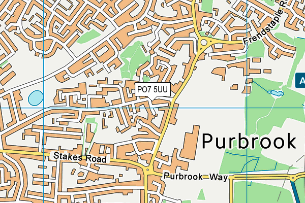 PO7 5UU map - OS VectorMap District (Ordnance Survey)