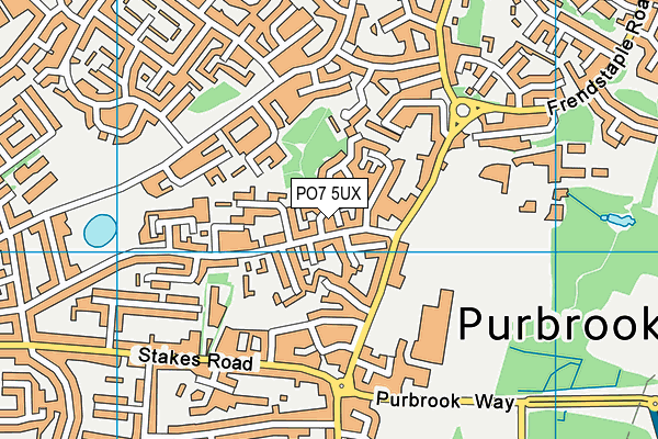 PO7 5UX map - OS VectorMap District (Ordnance Survey)