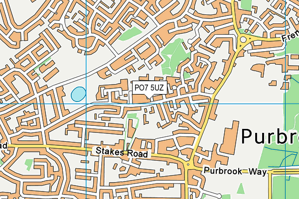 PO7 5UZ map - OS VectorMap District (Ordnance Survey)