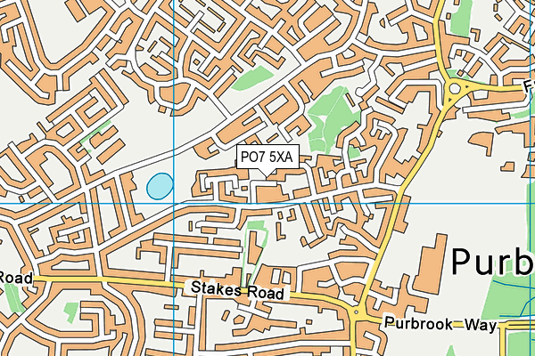 PO7 5XA map - OS VectorMap District (Ordnance Survey)