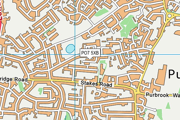 PO7 5XB map - OS VectorMap District (Ordnance Survey)