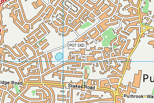 PO7 5XD map - OS VectorMap District (Ordnance Survey)